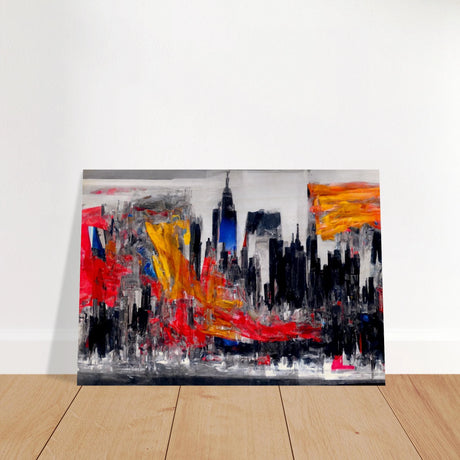 Urban Inferno â€“ Abstract Cityscape Wall Art PrintBrushed Aluminum Print20x30 cm / 8x12â€³