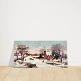 Vintage Christmas Eve Canvas Print by Hoover & Son â€“ Timeless Winter Landscape Art40x80 cm / 16x32â€³