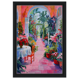garden of morning light blooming terrace escape wall art print60x90 cm / 24x36″Framed Canvas