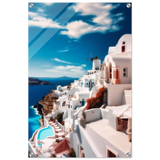 santorini serenity dreamy greek island wall art print30x45 cm / 12x18″Framed Canvas