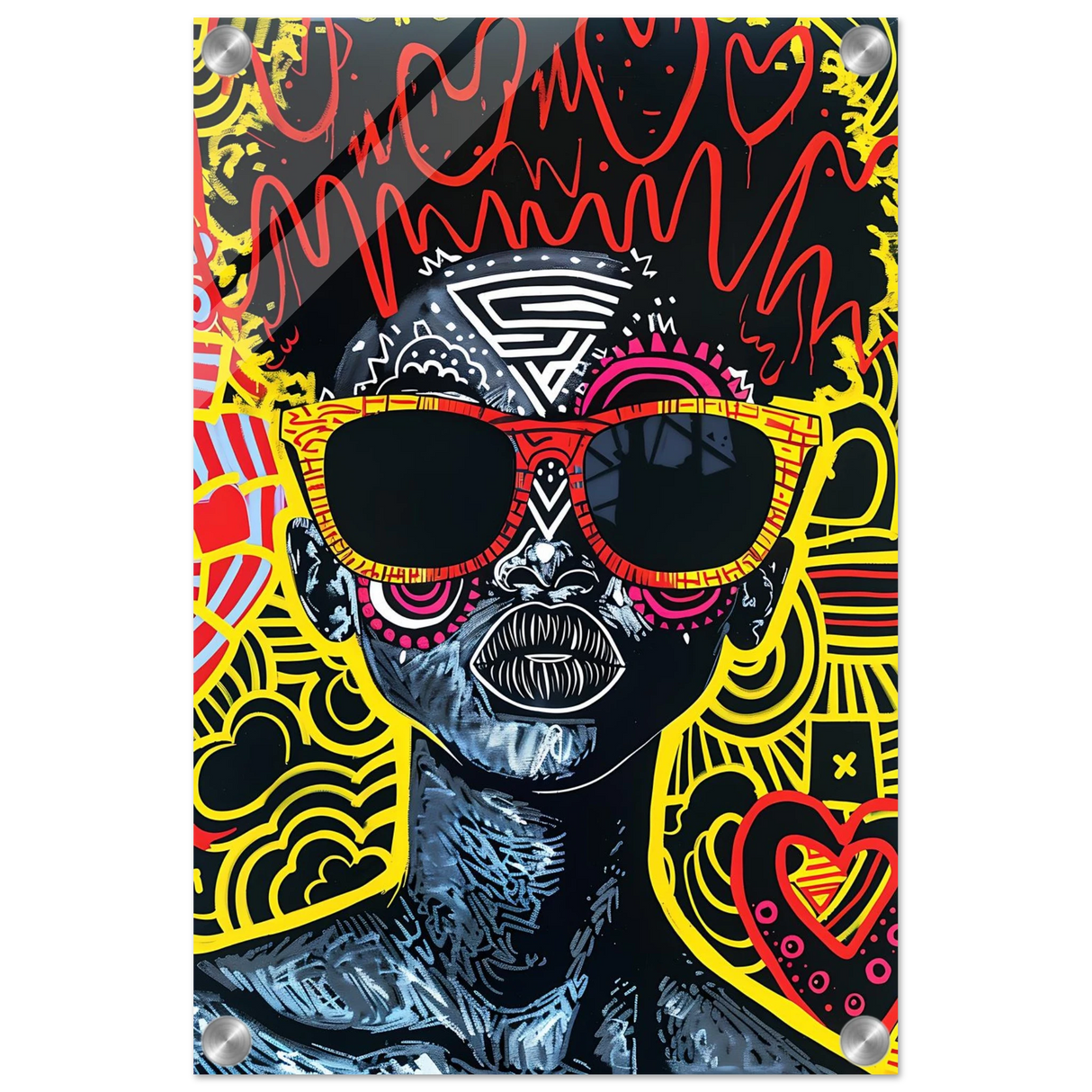 electric royalty afro futurist pop expression wall art print30x45 cm / 12x18″Framed Canvas