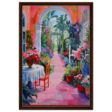 garden of morning light blooming terrace escape wall art print60x90 cm / 24x36″Aluminum Print