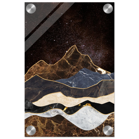 celestial ridges marbled mountain majesty wall art print30x45 cm / 12x18″Canvas