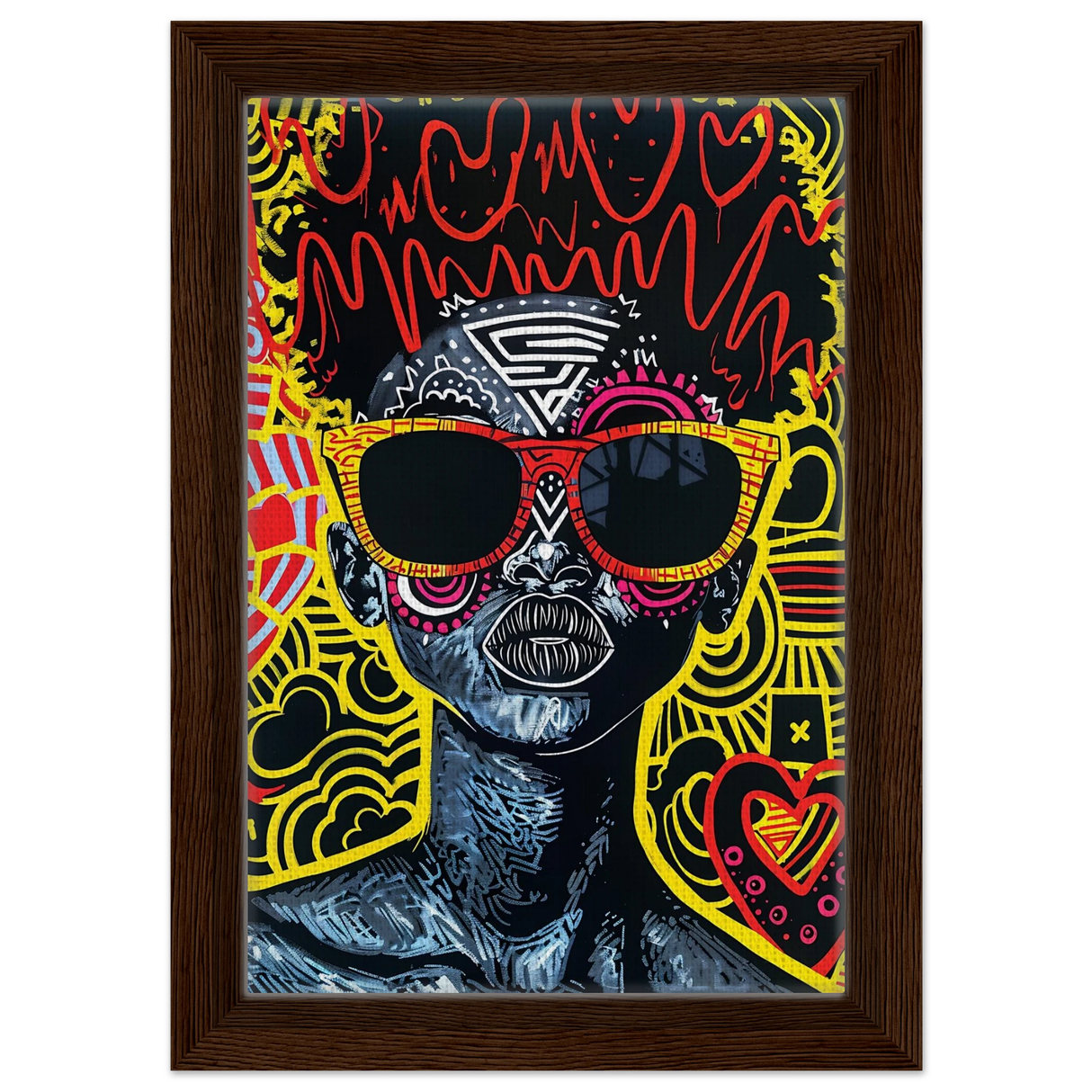 electric royalty afro futurist pop expression wall art print40x60 cm / 16x24″Framed Canvas