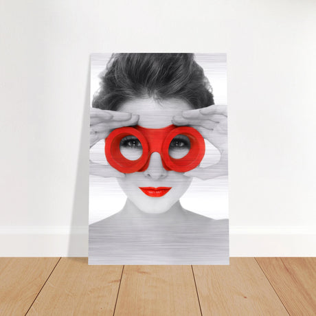 through crimson eyes monochrome glamour pop wall art print50x75 cm / 20x30″Aluminum Print