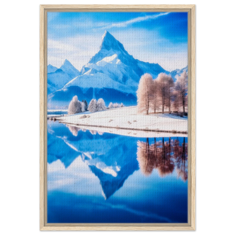 frozen reflections of majesty snowy mountain landscape wall art print70x100 cm / 28x40″Canvas