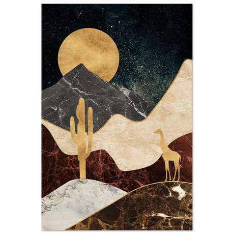 golden horizon safari abstract wilderness in luxe texture wall art print60x90 cm / 24x36″Framed Canvas