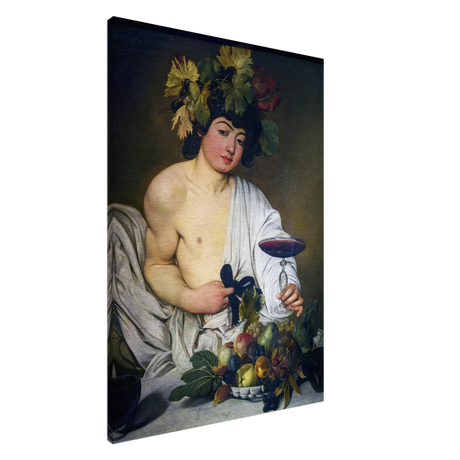 Bacchus (c. 1596) by Michelangelo Merisi da Caravaggio | Wall art Print | Vintage Collection - Canvas - 70x100 cm / 28x40″ - 