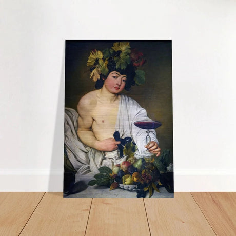 Bacchus (c. 1596) by Michelangelo Merisi da Caravaggio | Wall art Print | Vintage Collection - Brushed Aluminum Print - 70x100 cm / 28x40″ - 