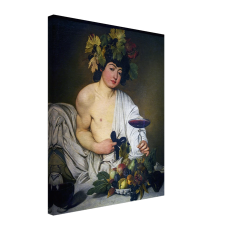 Bacchus (c. 1596) by Michelangelo Merisi da Caravaggio | Wall art Print | Vintage Collection - Canvas - 40x50 cm / 16x20″ - 