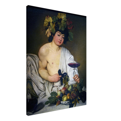 Bacchus (c. 1596) by Michelangelo Merisi da Caravaggio | Wall art Print | Vintage Collection - Canvas - 60x80 cm / 24x32″ - 