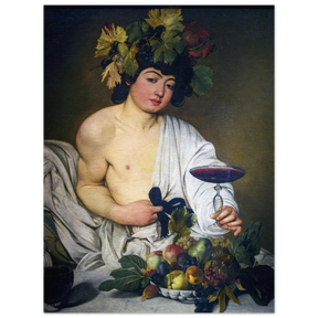 Bacchus (c. 1596) by Michelangelo Merisi da Caravaggio | Wall art Print | Vintage Collection - Fine Art Poster - 60x80 cm / 24x32″ - 