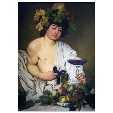 Bacchus (c. 1596) by Michelangelo Merisi da Caravaggio | Wall art Print | Vintage Collection - Fine Art Poster - 70x100 cm / 28x40″ - 
