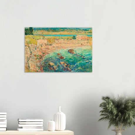 Bailey's Beach, Newport by Frederick Childe Hassam - Wood Prints - 50x75 cm / 20x30″ - 20 mm