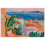 Balcony Dreams: A Coastal Escape | Contemporary Impressionism | wall art print - Wood Prints - 30x45 cm / 12x18″ - 