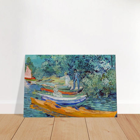 Bank of the Oise at Auvers by Vincent van Gogh 1890 - Brushed Aluminum Print - 40x60 cm / 16x24″ - 