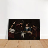 Banquet Scene with a Lute Player by Nicolas Tournier | Vintage Wall art print - Brushed Aluminum Print - 60x90 cm / 24x36″ - 