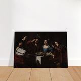 Banquet Scene with a Lute Player by Nicolas Tournier | Vintage Wall art print - Brushed Aluminum Print - 50x75 cm / 20x30″ - 
