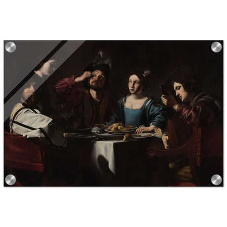 Banquet Scene with a Lute Player by Nicolas Tournier | Vintage Wall art print - Acrylic Print - 30x45 cm / 12x18″ - 
