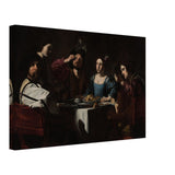Banquet Scene with a Lute Player by Nicolas Tournier | Vintage Wall art print - Canvas - 30x45 cm / 12x18″ - 