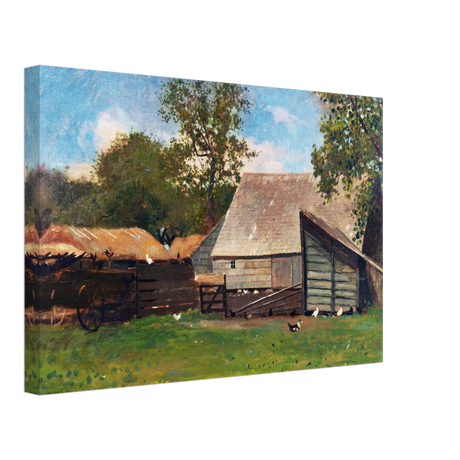 Barnyard Scene – Winslow Homer Rustic Americana Wall Art Print - Canvas - 30x45 cm / 12x18″ - 