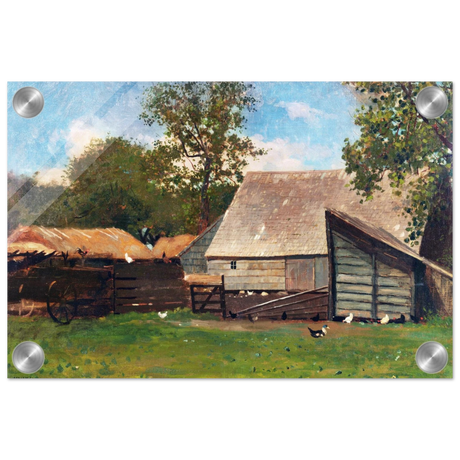 Barnyard Scene – Winslow Homer Rustic Americana Wall Art Print - Acrylic Print - 20x30 cm / 8x12″ - 