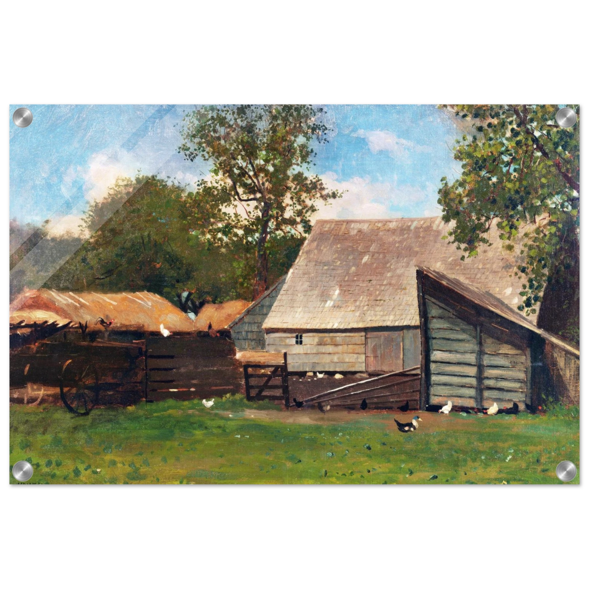 Barnyard Scene – Winslow Homer Rustic Americana Wall Art Print - Acrylic Print - 40x60 cm / 16x24″ - 