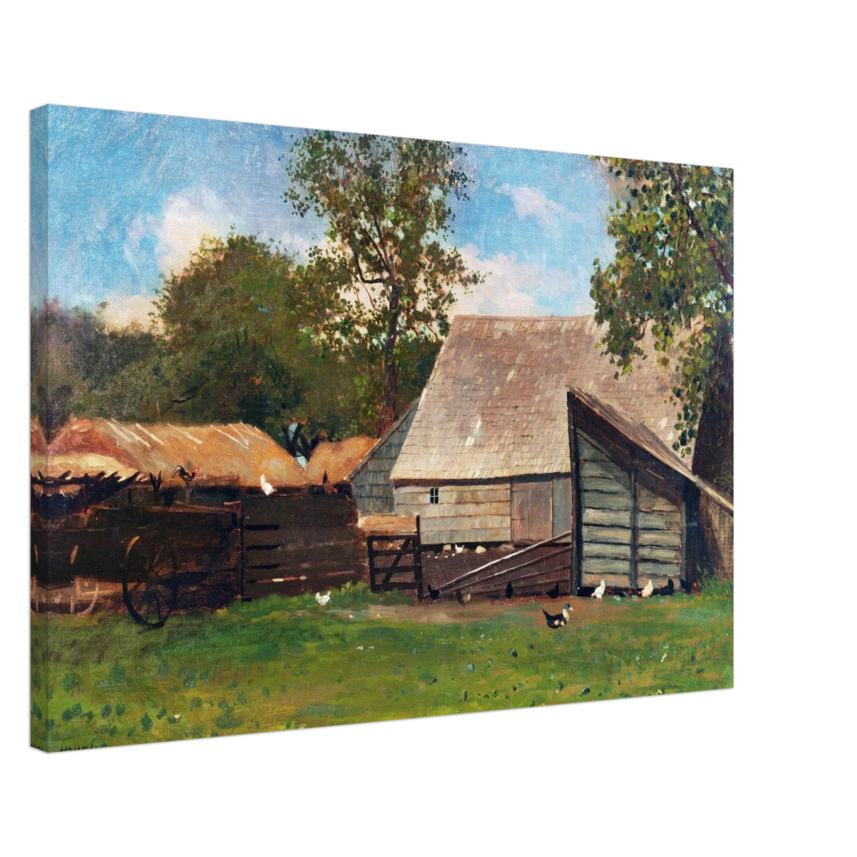 Barnyard Scene – Winslow Homer Rustic Americana Wall Art Print - Canvas - 50x75 cm / 20x30″ - 