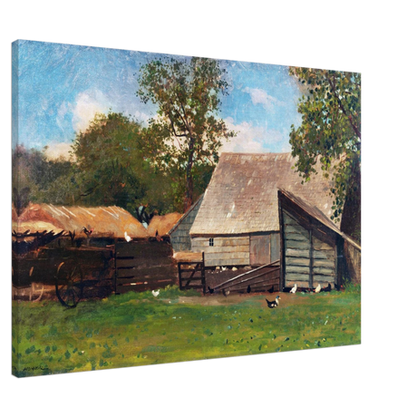 Barnyard Scene – Winslow Homer Rustic Americana Wall Art Print - Canvas - 70x100 cm / 28x40″ - 