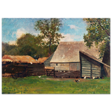 Barnyard Scene – Winslow Homer Rustic Americana Wall Art Print - Wood Prints - 70x100 cm / 28x40″ - 