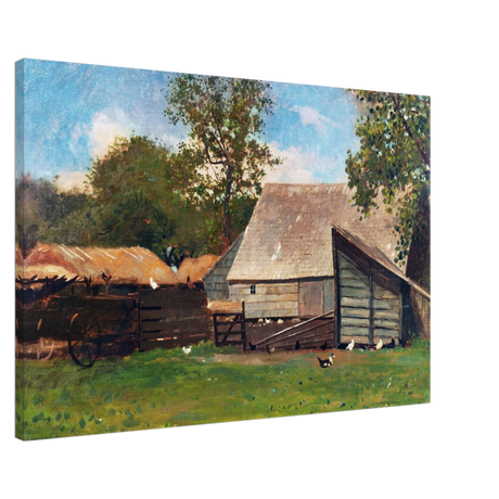 Barnyard Scene – Winslow Homer Rustic Americana Wall Art Print - Canvas - 60x90 cm / 24x36″ - 
