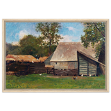 Barnyard Scene – Winslow Homer Rustic Americana Wall Art Print - Framed Canvas - 50x75 cm / 20x30″ - Wood frame