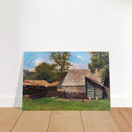 Barnyard Scene – Winslow Homer Rustic Americana Wall Art Print - Brushed Aluminum Print - 40x60 cm / 16x24″ - 