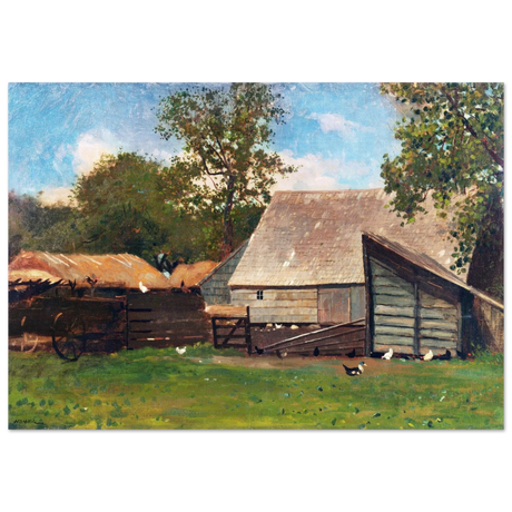 Barnyard Scene – Winslow Homer Rustic Americana Wall Art Print - Fine Art Poster - 70x100 cm / 28x40″ - 