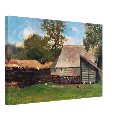 Barnyard Scene – Winslow Homer Rustic Americana Wall Art Print - Canvas - 40x60 cm / 16x24″ - 