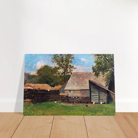 Barnyard Scene – Winslow Homer Rustic Americana Wall Art Print - Brushed Aluminum Print - 30x45 cm / 12x18″ - 