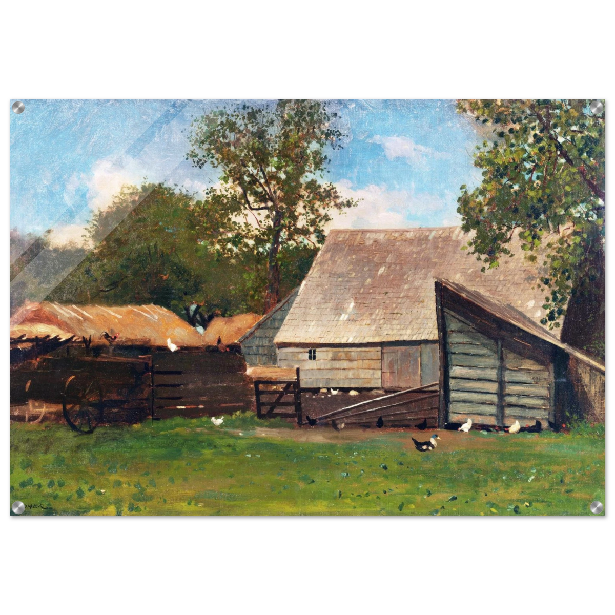 Barnyard Scene – Winslow Homer Rustic Americana Wall Art Print - Acrylic Print - 70x100 cm / 28x40″ - 