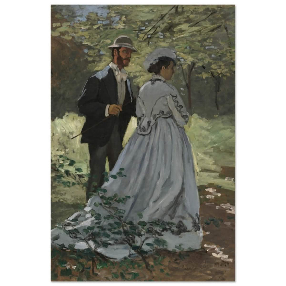Bazille and Camille (Study for "Déjeuner sur l'Herbe"), 1865 by Claude Monet | Vintage Art Wall art print - Aluminum Print - 40x60 cm / 16x24″ - 