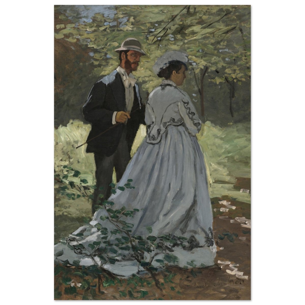 Bazille and Camille (Study for "Déjeuner sur l'Herbe"), 1865 by Claude Monet | Vintage Art Wall art print - Aluminum Print - 30x45 cm / 12x18″ - 