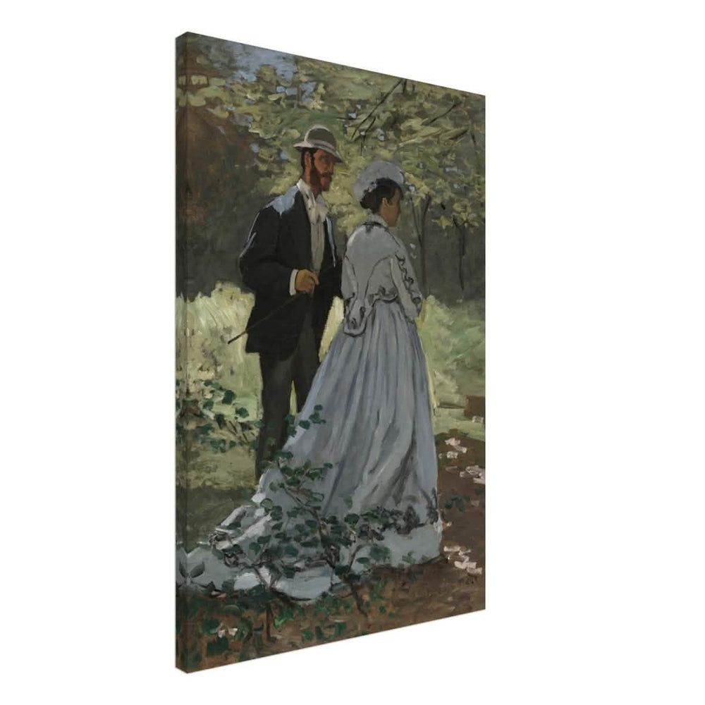 Bazille and Camille (Study for "Déjeuner sur l'Herbe"), 1865 by Claude Monet | Vintage Art Wall art print - Canvas - 50x75 cm / 20x30″ - 
