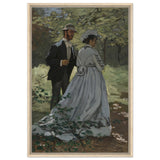 Bazille and Camille (Study for "Déjeuner sur l'Herbe"), 1865 by Claude Monet | Vintage Art Wall art print - Framed Canvas - 60x90 cm / 24x36″ - Wood frame