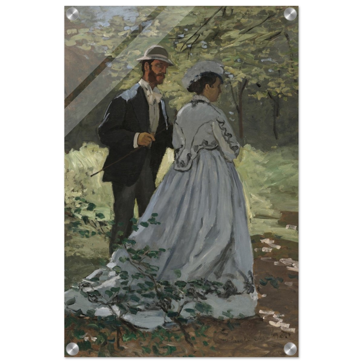 Bazille and Camille (Study for "Déjeuner sur l'Herbe"), 1865 by Claude Monet | Vintage Art Wall art print - Acrylic Print - 40x60 cm / 16x24″ - 