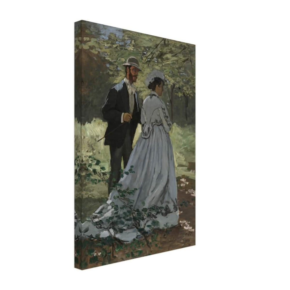 Bazille and Camille (Study for "Déjeuner sur l'Herbe"), 1865 by Claude Monet | Vintage Art Wall art print - Canvas - 30x45 cm / 12x18″ - 