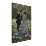 Bazille and Camille (Study for "Déjeuner sur l'Herbe"), 1865 by Claude Monet | Vintage Art Wall art print - Canvas - 40x60 cm / 16x24″ - 
