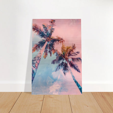 sunset palms wall art print20x30 cm / 8x12″Brushed Aluminum Print