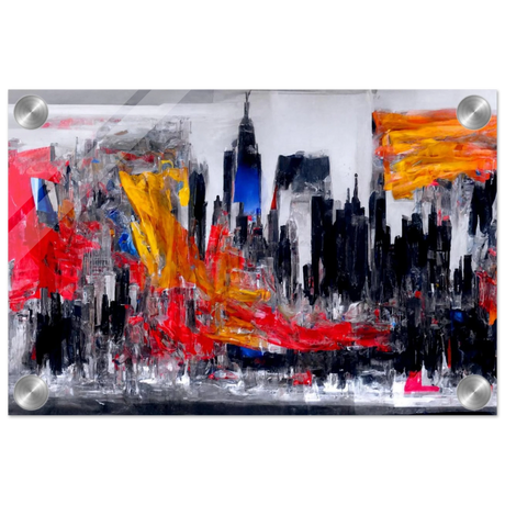 Urban Inferno â€“ Abstract Cityscape Wall Art PrintFine Art Poster30x45 cm / 12x18â€³
