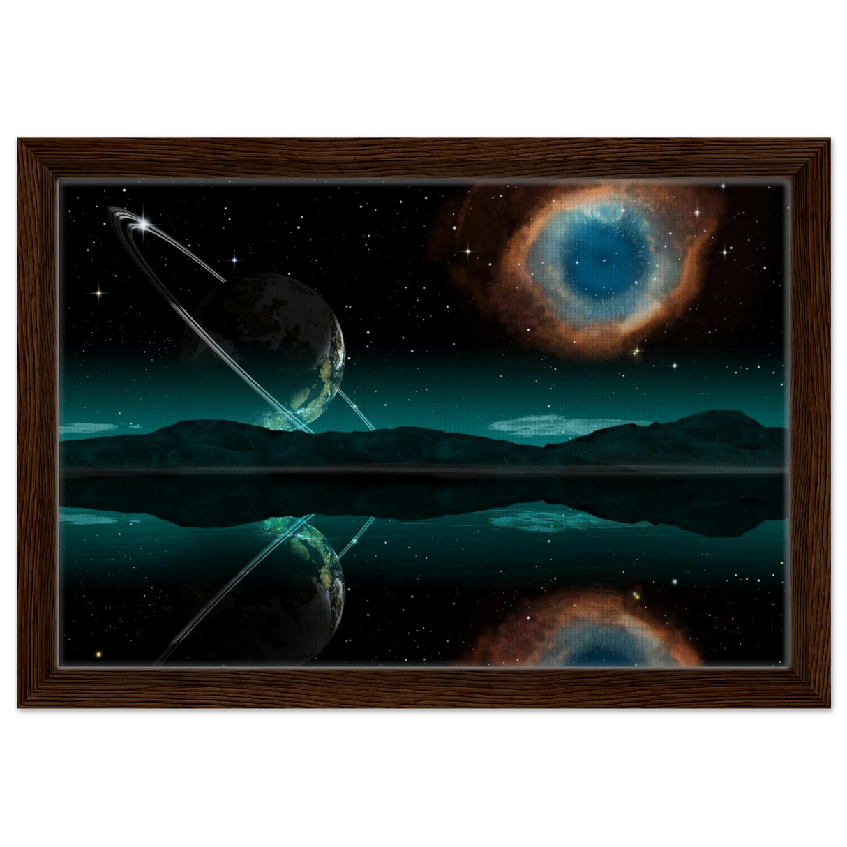 celestial reflections a portal beyond the stars wall art print30x45 cm / 12x18″Brushed Aluminum Print