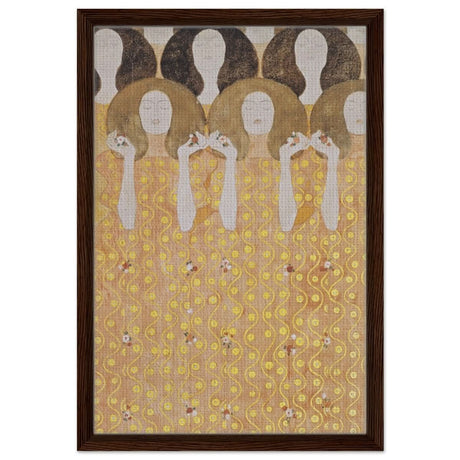 Beethoven's Frieze by Gustav Klimt - Framed Canvas - 40x60 cm / 16x24″ - Dark wood frame