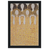 Beethoven's Frieze by Gustav Klimt - Framed Canvas - 30x45 cm / 12x18″ - Black frame