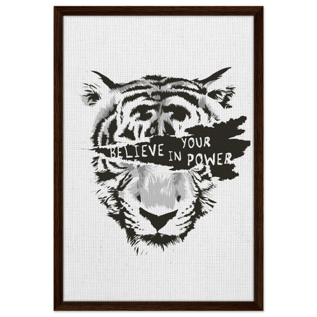 Believe in Your Power | Motivational Wall Art Print - 50x75 cm / 20x30″ - Framed Canvas - Dark wood frame